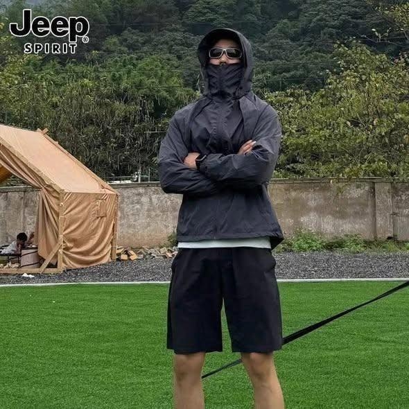Áo gió chống nắng Jeep nam 3 màu đen, rêu, be