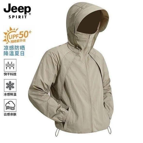 Áo gió chống nắng Jeep nam 3 màu đen, rêu, be