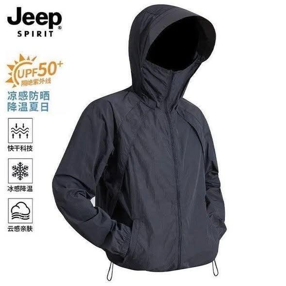 Áo gió chống nắng Jeep nam 3 màu đen, rêu, be