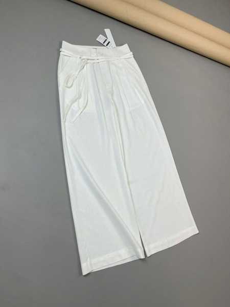 Quần suông dài H's LINEN thắt dây cạp cao 3 màu đen, trắng, be