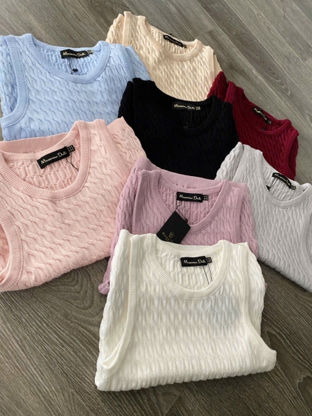 Áo dệt kim ba lỗ Massimo Dutti nhiều màu cho nữ