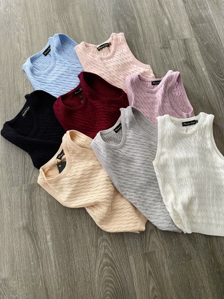 Áo dệt kim ba lỗ Massimo Dutti nhiều màu cho nữ