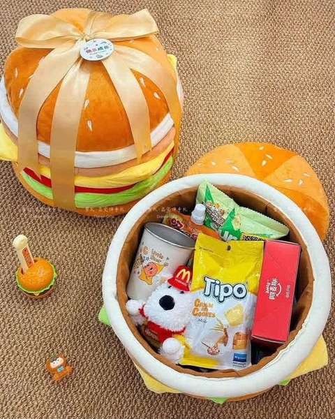 Hộp Hamburger bông đựng đồ size 26x29cm