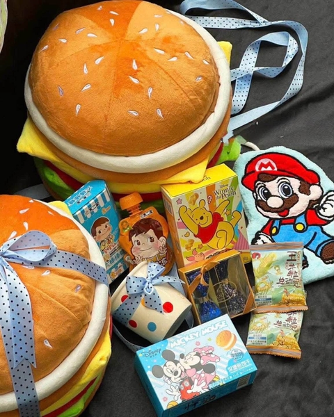 Hộp Hamburger bông đựng đồ size 26x29cm