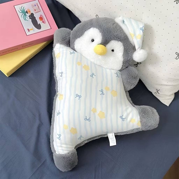 Gối ôm, tựa lưng động vật 5 mẫu Chim cánh cụt, Cừu trắng, Mèo đen, Cáo cam, Heo hồng