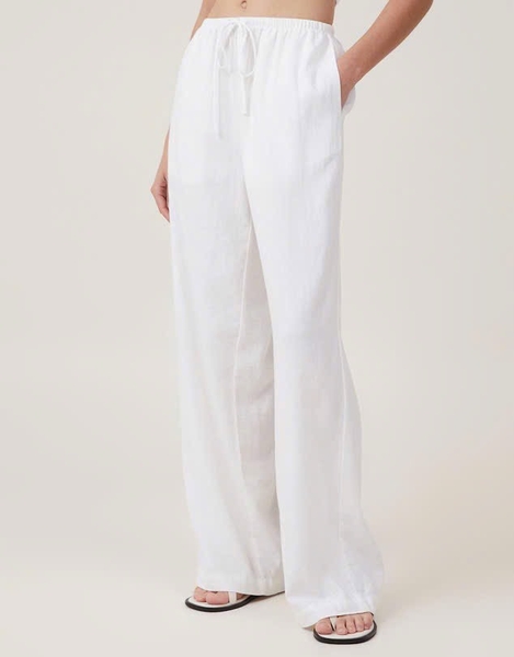 Quần đũi linen suông dài Massimo Dutti cạp chun 2 màu đen, trắng