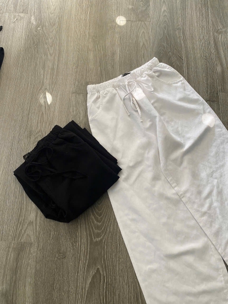 Quần đũi linen suông dài Massimo Dutti cạp chun 2 màu đen, trắng