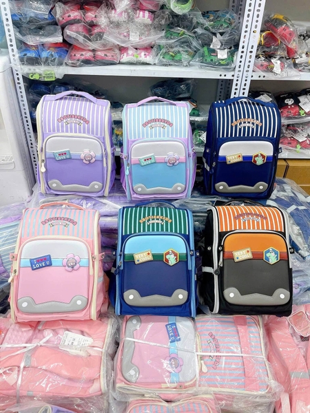 Balo chống gù 6 màu size 40x30x20cm cho bé trai, bé gái