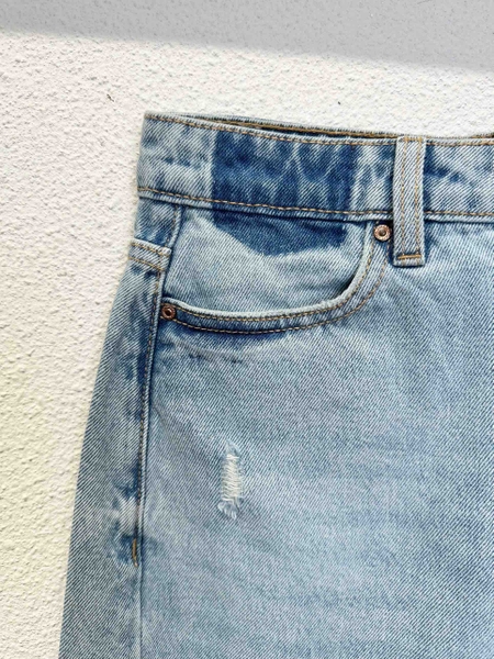 Quần jean suông denim phối dáng dài Zara curve leg cho nữ
