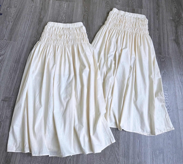 Chân váy nhún Polo Ralph Lauren màu be dáng dài