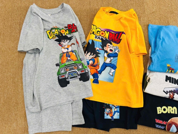 Bộ cotton H&M cộc tay bé trai mẫu Capybara, Minecraft, Dragon ball...