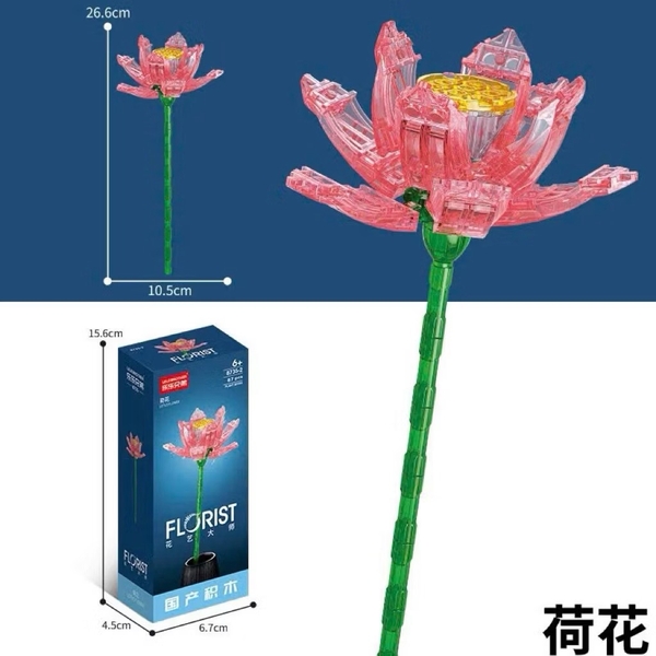 Thùng 12 hộp lego hoa trong suốt nhiều mẫu