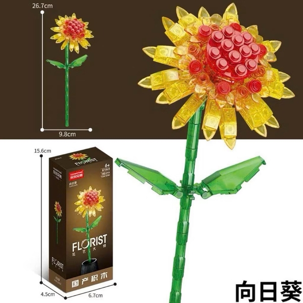 Thùng 12 hộp lego hoa trong suốt nhiều mẫu