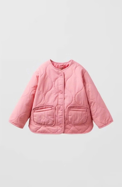 Áo khoác trần bông ZARA baby 2 màu hồng, be