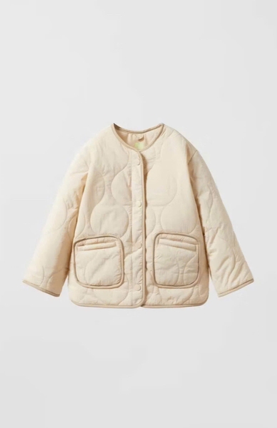 Áo khoác trần bông ZARA baby 2 màu hồng, be