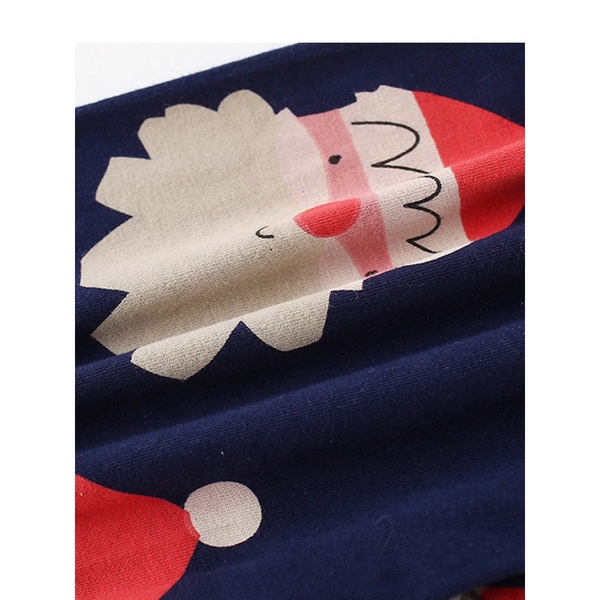 Bộ cotton Malwee ông già Noel navy phối đỏ