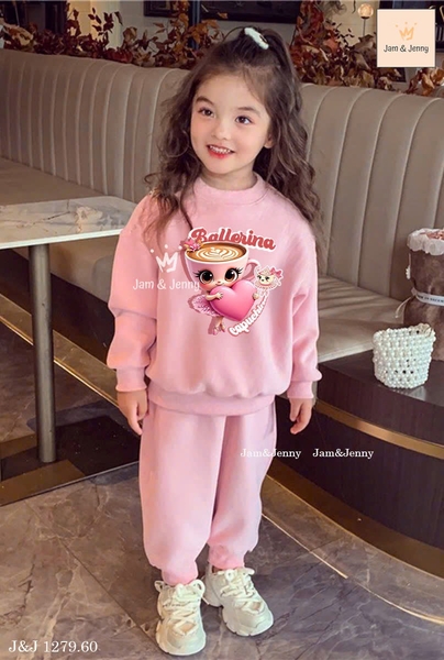 Bộ dài tay màu hồng Ballerina Capuchina Jam&Jenny