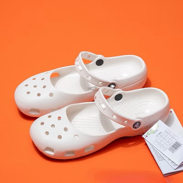 Dép crocs 5 màu nâu trà sữa, be, trắng, đen, da beo cho nữ