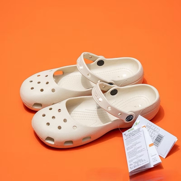 Dép crocs 5 màu nâu trà sữa, be, trắng, đen, da beo cho nữ