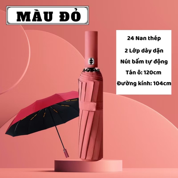 Ô cầm tay tự động 12 nan 5 màu đen, hồng, đỏ, xanh đậm, xanh nhạt, đen