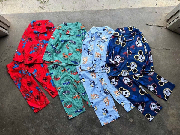 Bộ pyjamas băng lông dài tay Disney, Bluey bé trai 4 mẫu