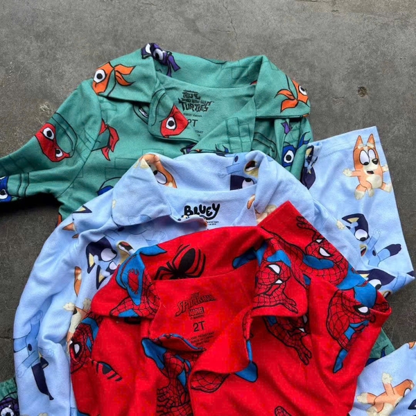 Bộ pyjamas băng lông dài tay Disney, Bluey bé trai 4 mẫu