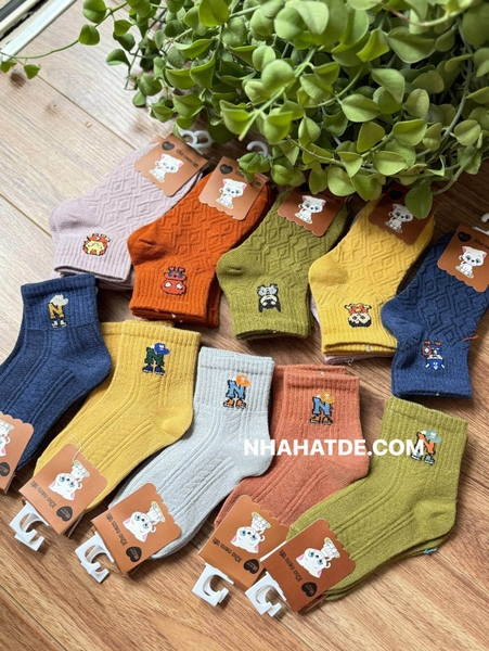 Set 10 đôi tất nhiều màu cho bé trai, bé gái