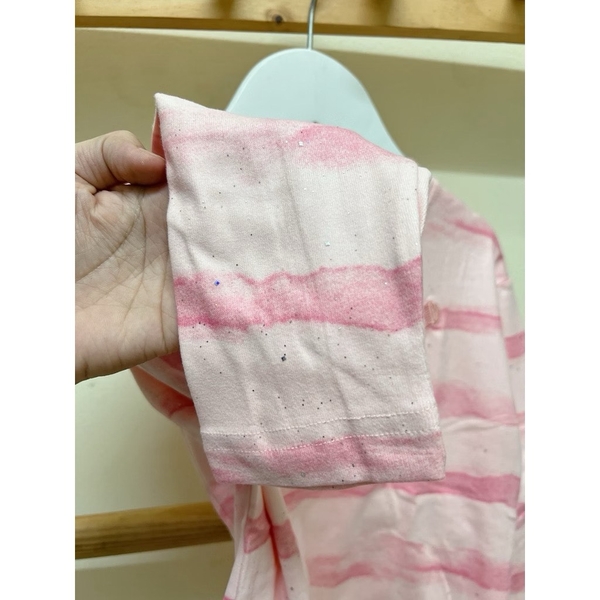 Áo cotton dài tay loang hồng thêu trái tim hãng Hone baby