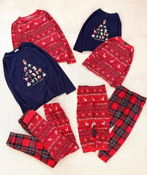 Bộ pyjama TEX họa tiết Noel 2 mẫu đỏ, xanh