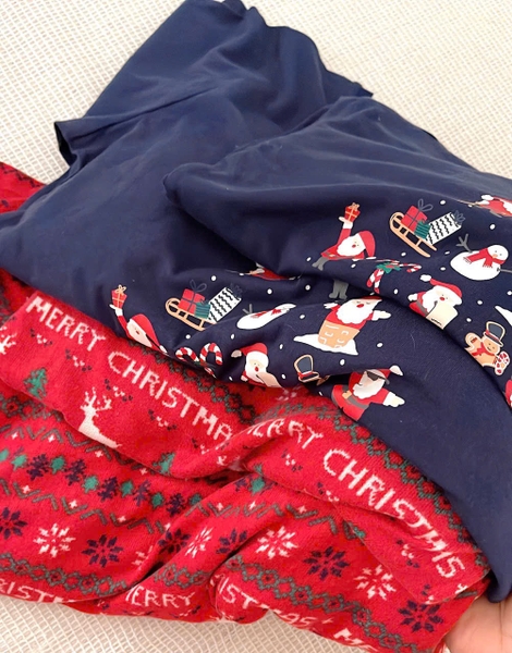 Bộ pyjama TEX họa tiết Noel 2 mẫu đỏ, xanh