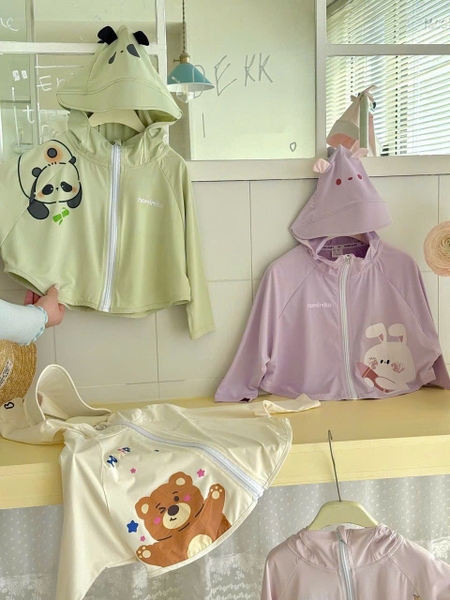 Áo chống nắng Animal CHO BÉ lụa băng hoạ tiết động vật Nomimito 5 màu