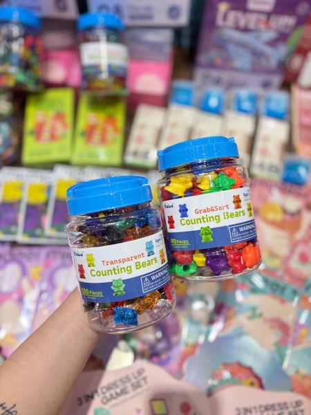 Lọ Gấu 10 colors Counting Bears Transparent 100 chi tiết 3+