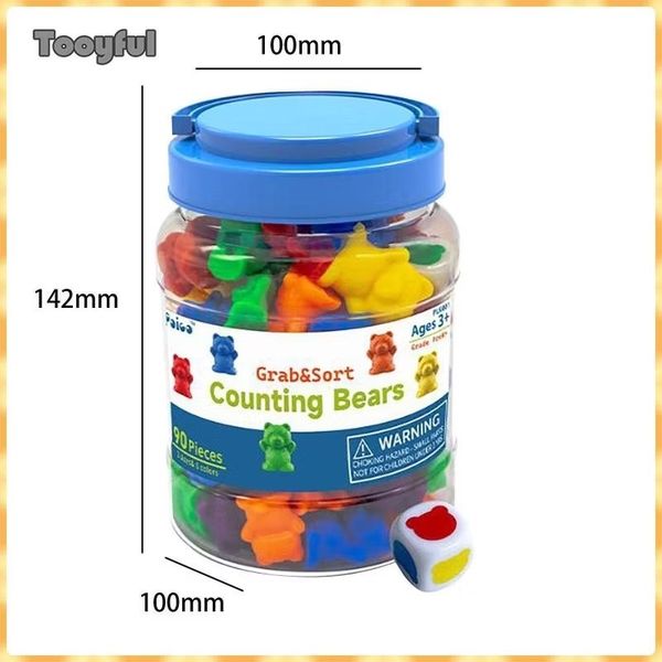 Lọ Gấu 2 sizes 6 colors Counting Bears Grab&Sort 90 chi tiết 3+