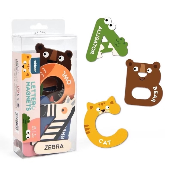 Bộ Letter Magnets Mideer 26 chi tiết hình động vật 3+