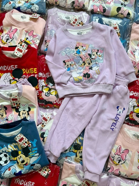 Bộ nỉ dài tay 5 màu Mickey Minnie Daisy
