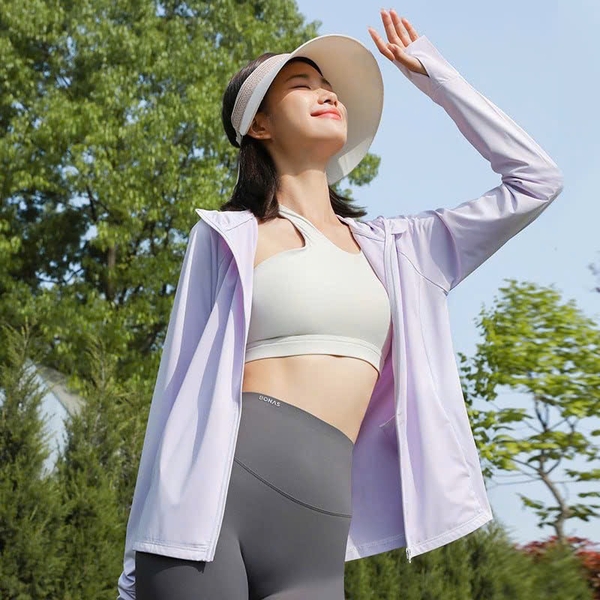 Áo chống nắng Bonas lụa băng 2 màu trắng, tím cho nữ