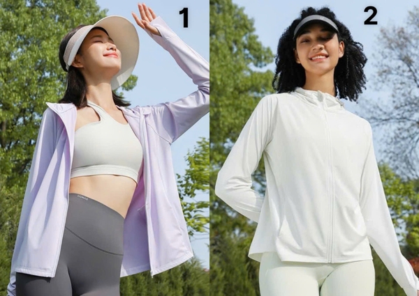 Áo chống nắng Bonas lụa băng 2 màu trắng, tím cho nữ