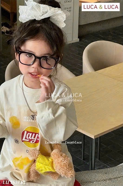 Bộ thun dài tay Luca Luca Lay’s kèm gấu áo trắng quần đỏ