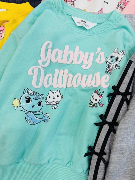 Bộ nỉ da cá Hiunikids dài tay bé gái 6 mẫu Hello Kitty, Sanrio, Gabby, Stitch