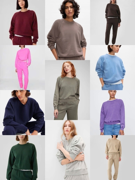 Bộ nỉ bông dài tay Gap nữ nhiều màu