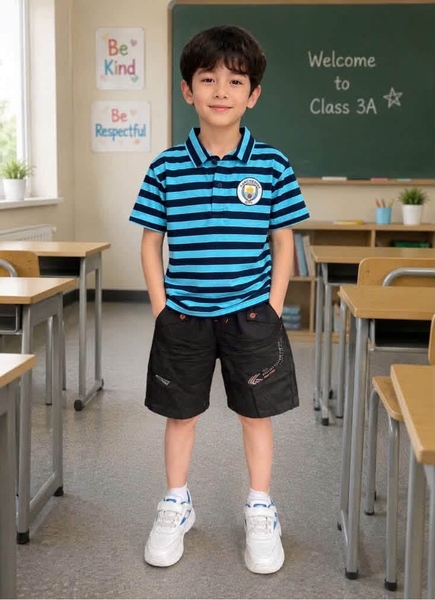 Áo polo cộc Nexxi 1Y-8Y sọc ngang 4 mẫu bé trai