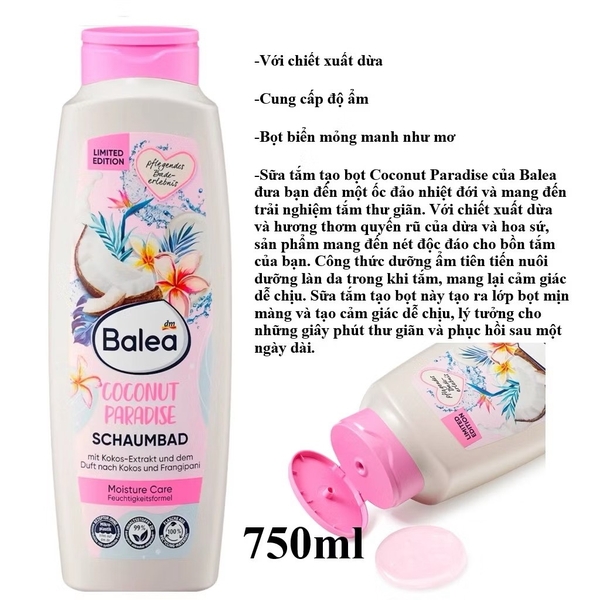 Sữa tắm gia đình Balea 750ml nhiều mùi