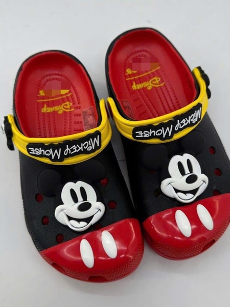 Dép sục crocs MICKEY đỏ đen cho MẸ&BÉ