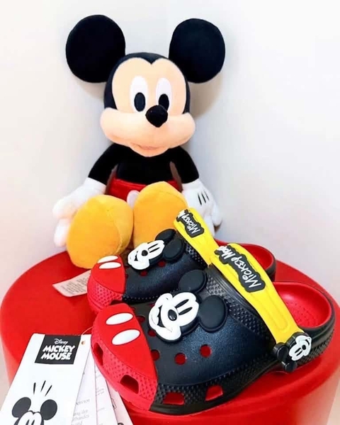 Dép sục crocs MICKEY đỏ đen cho MẸ&BÉ