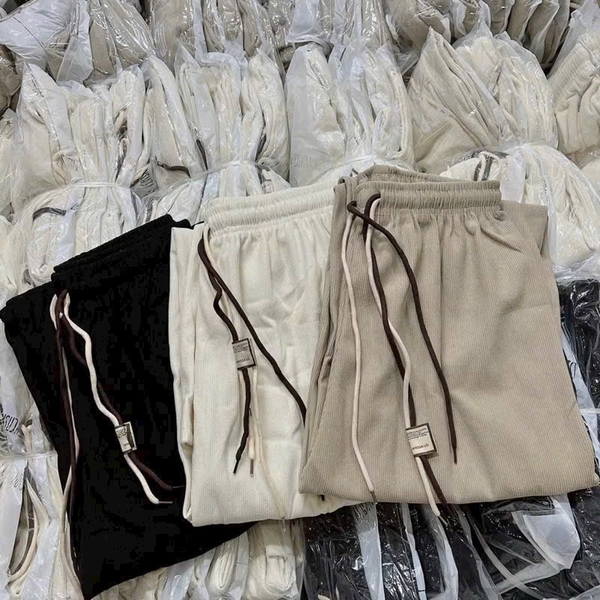 Quần nhung tăm suông lót nỉ freesize 4 màu cho nữ