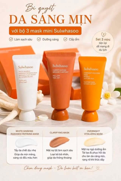 Set 3 mặt nạ Sulwhasoo tuýp 35ml