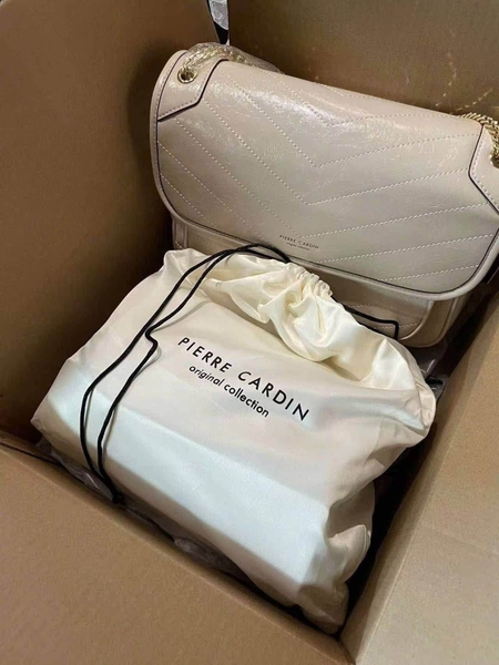 Túi PIERRE CARDIN màu trắng 28x10x22cm