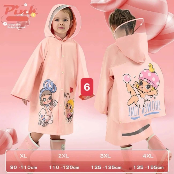 Áo mưa hoạt hình 8 mẫu cho bé trai, bé gái