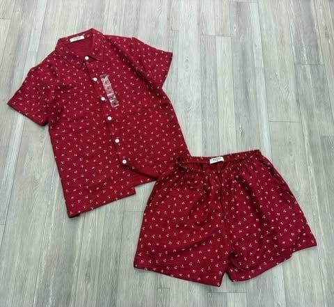 Bộ pyjama cộc tay nữ GUESS 4 màu hoạ tiết hoa