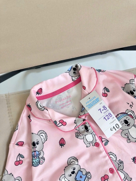 Bộ pyjama PRIMARK gấu Koala hồng bé gái